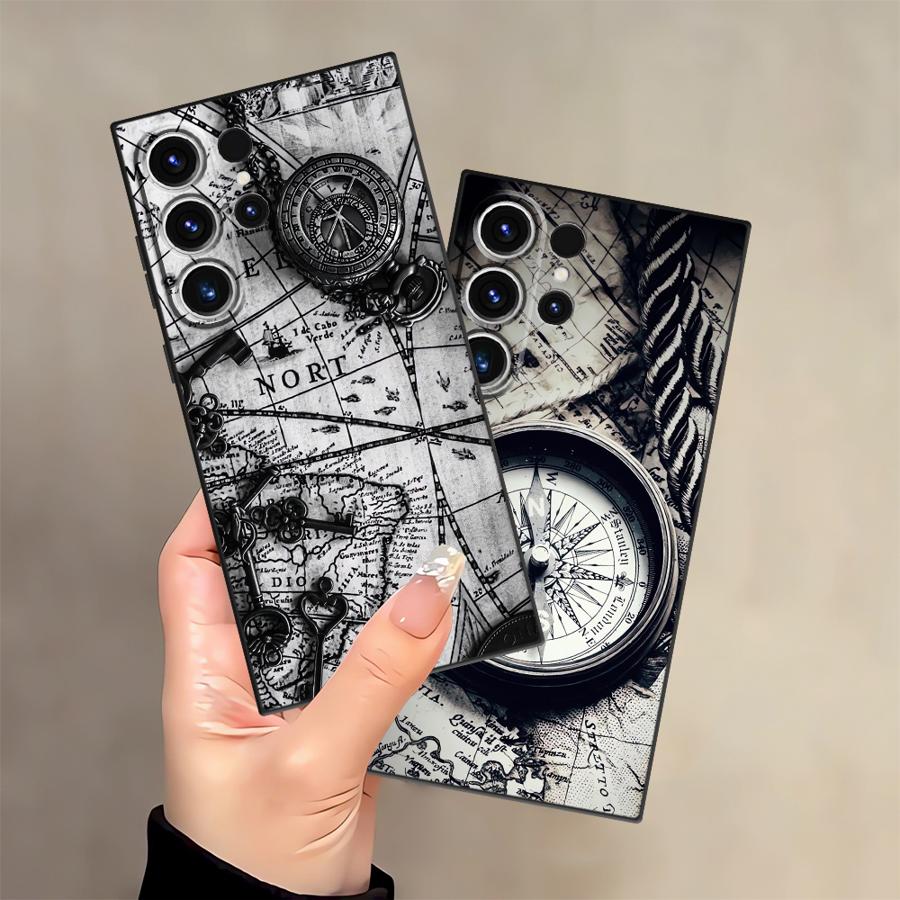 Retro Map Table Funda Phone Cover Case for Samsung Galaxy S26 Ultra S21 FE Note 20 8 9 10 S24 S25 Plus S23 S10 S9 S20 Ultra
