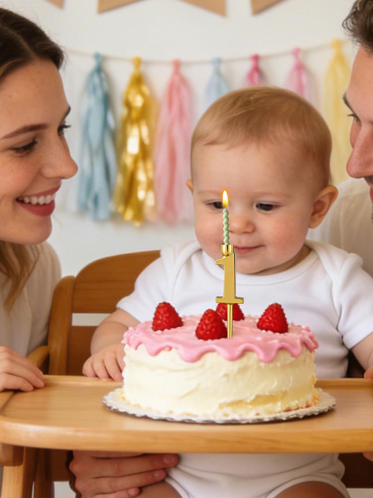 Reusable Number Birthday Candle Holder Set Adjustable Candles Stand Silver Cake Topper Decorations Party Cakes Accessories