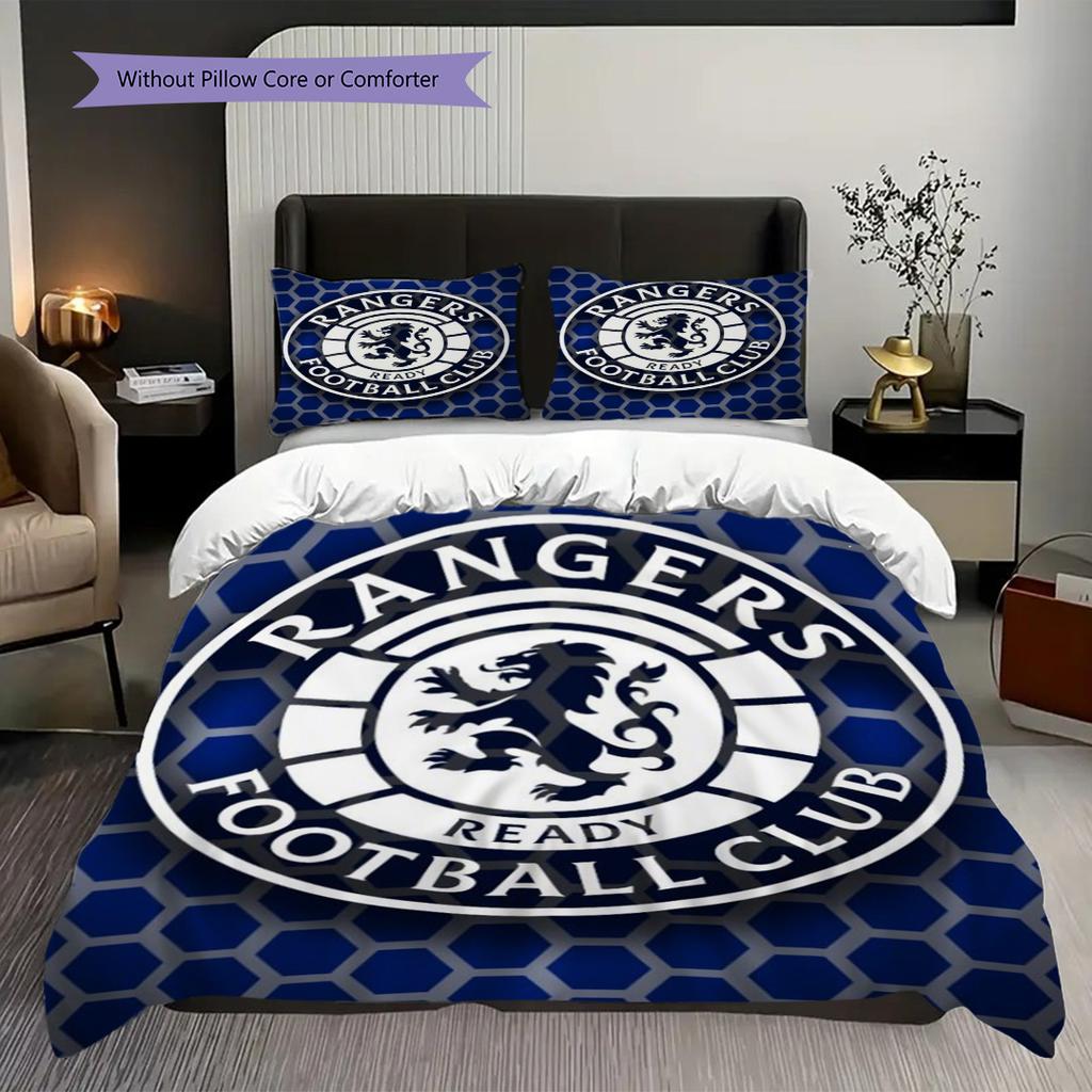 Chelsea Football Club Emblem Display Three-piece Set (1 * Duvet Cover + 2 * Pillowcase, Without Core) 2D Flat Soft and Comfortable