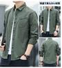Amyni Red Stitch Oxford Long Solid Dress Shirt Men's Shirt, Casual, Simple, Sleeve, Stylish, Color, Spring, Autumn, Winter,