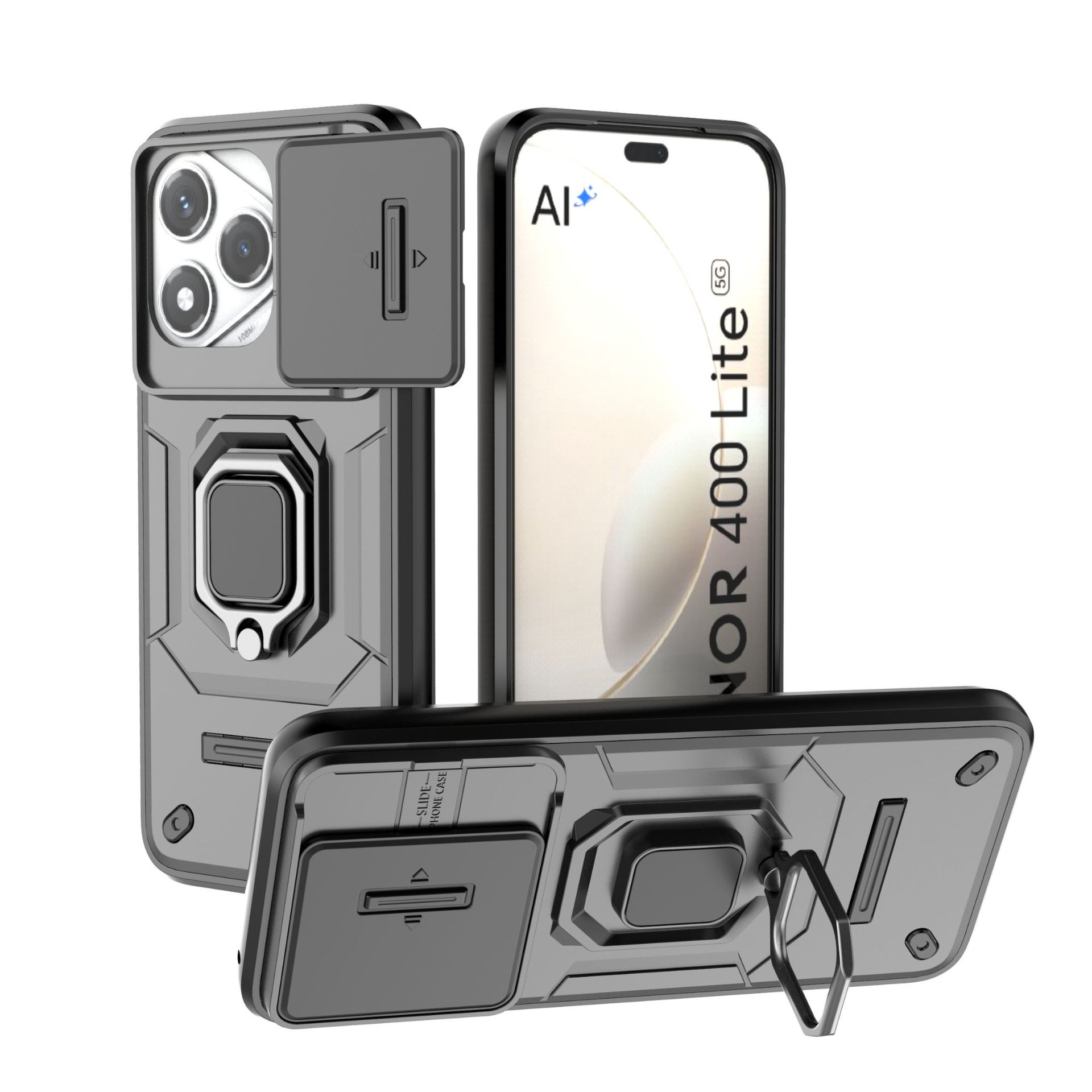 

Honor 400 Lite Phone Case,Military-Grade Magnetic Kickstand Phone Case Cover for Honor 400 Lite чёрный