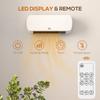 2000W Wall Mounted Ceramic Space Heater, 10-49 degrees C Temperature, White