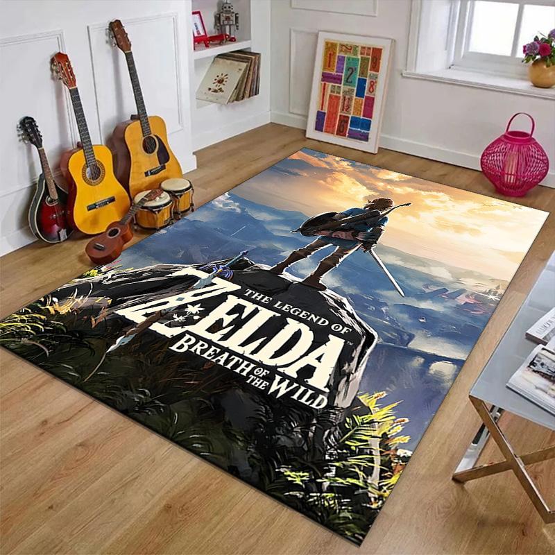 Game Zelda Printed Area Rug Carpet for Bedroom Living Room Home Decor Rugs Mat Non Slip Mat Rug for Bedside