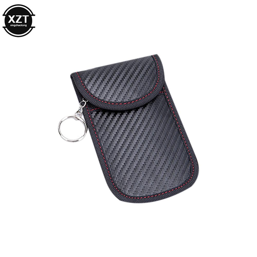 Car Key Signal Blocker Case Faraday Cage Fob Pouch Keyless RFID Blocking Bag Intorier Accessories Supply Car Styling