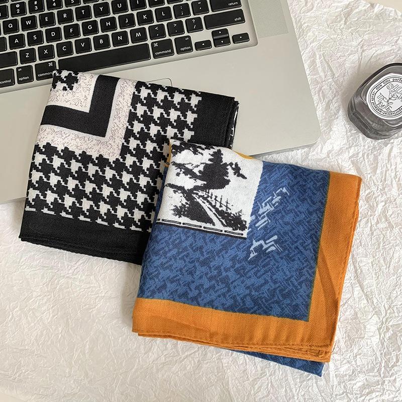 Silk scarf square scarf high-end new thickened warm scarf head scarf neck protection small scarf