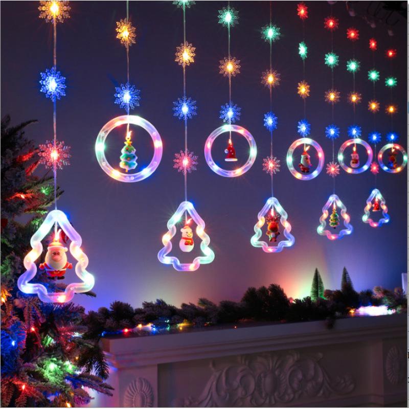 LED Christmas Star Curtain Lights - Festive Atmosphere with Wishing Ball & Flashing Colors