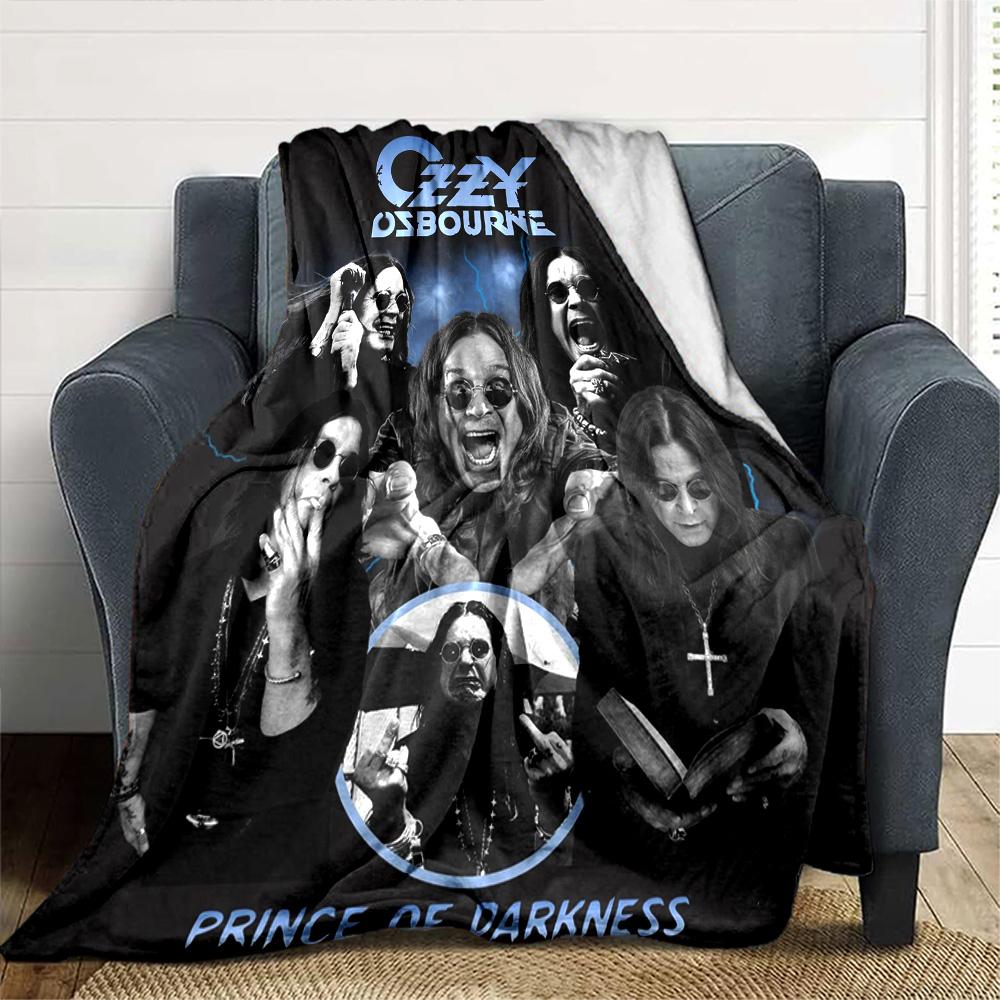 Ozzy Osbourne Rock Band Music Print Flannel Blanket Soft Warm Throw Blanket for Sofa Bed Living Room