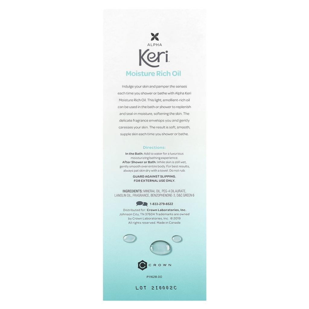 Moisture Rich Oil, Shower & Bath, 237Ml(8Fl Oz)