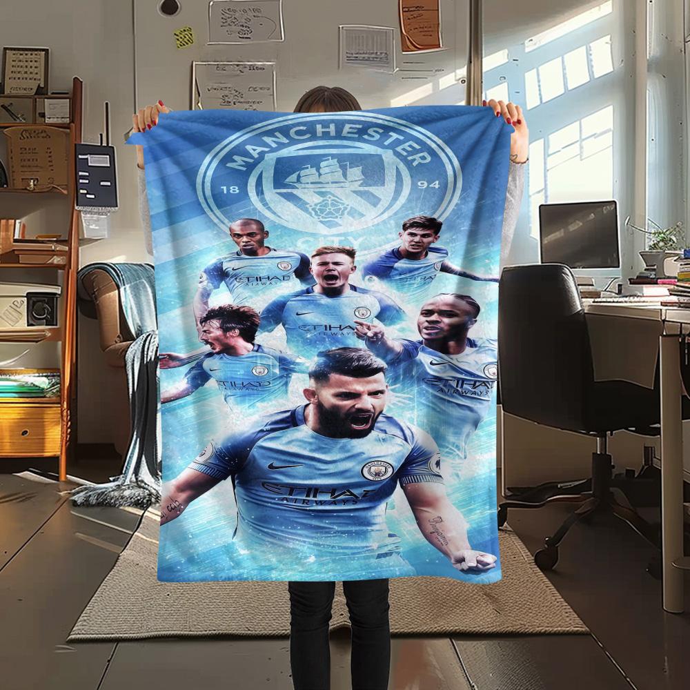 

Manchester City F Print FlAannel Blanket, High quality Comfortable for All Seasons, Home Decor, Warmth and Comfort 80cm x 120cm