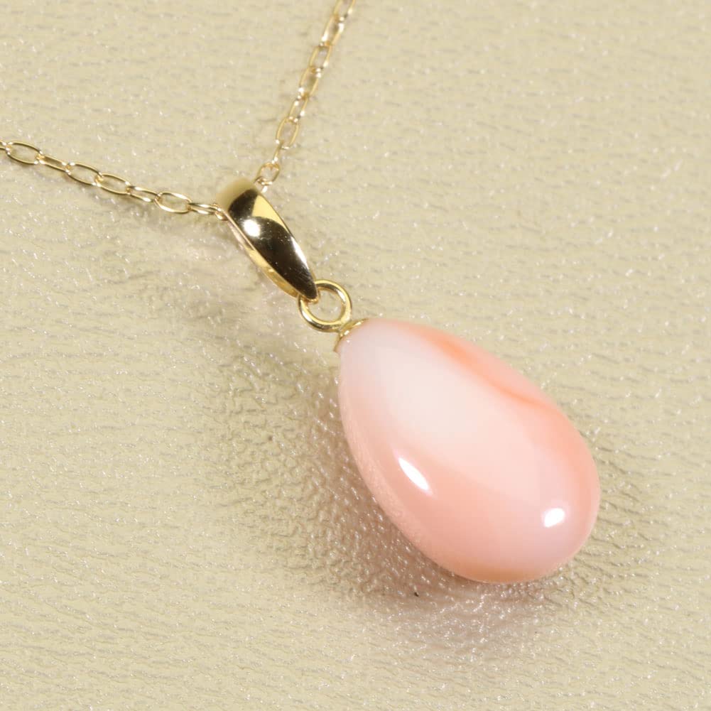 Miss Coral Pendant Necklace Single K18 Yellow Gold Undyed