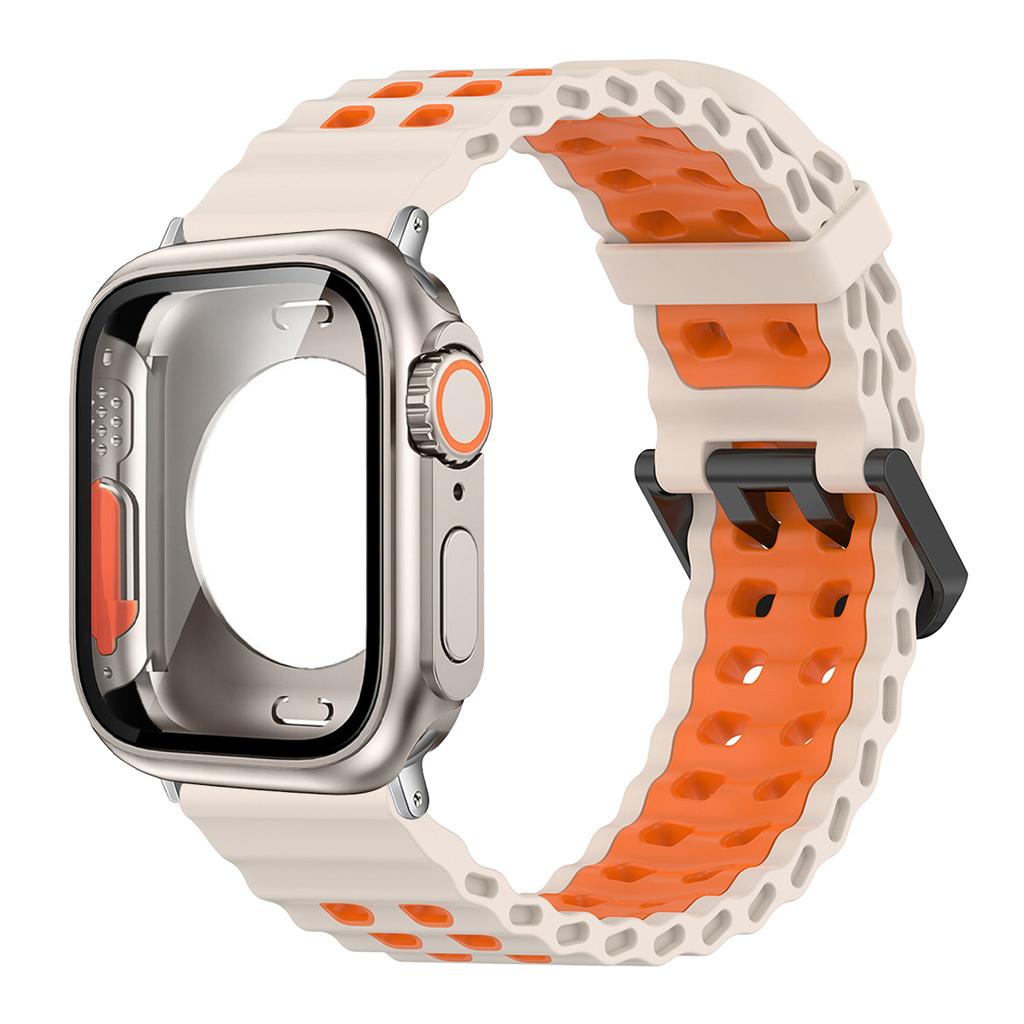 Silicone Strap+Change to Ultra Case For Apple Watch 11 10 42/46mm Protective Cover for iwatch Series 9 8 7 6 se54 40/41/44/45mm