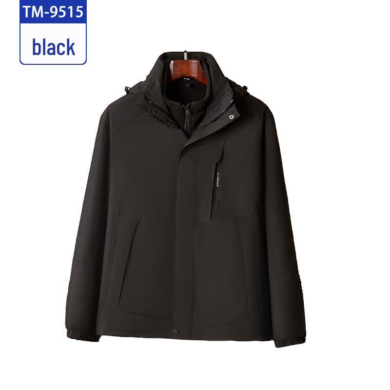 Autumn-Winter Fleece Shell Hiking Jacket with Detachable Liner and Hoodie