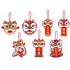 10 buc. Decorație agățată pentru dansul leului cu șnur 2024 Anul Dragonului Festivalul de primăvară chinezesc Plantă în ghiveci Ornament suspendat pandantiv de Anul Nou