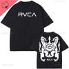 RVCA T Shirt Black Tee Summer Cotton Tshirt Summer Short Sleeve Fashion Men Women Design Brand T-shirt Top Streetwear Clothes