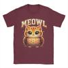 Meowl Funny Meow Cat Owl Brainrot Meme 100 Cotton TShirt For Unisexs Beach Vintage T Shirts O Neck Hippie Tees Plus Size Clothes