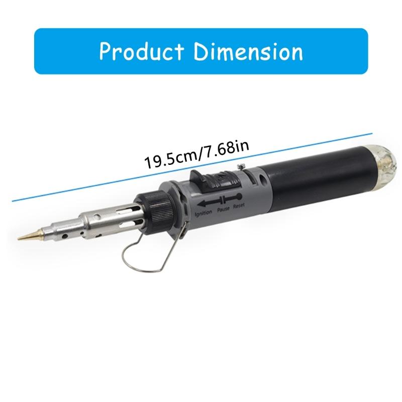 Soldering Iron Set,12 in 1 Cordless Butanes Gas Soldering Iron Temperature Adjustable Welding Torches Tool