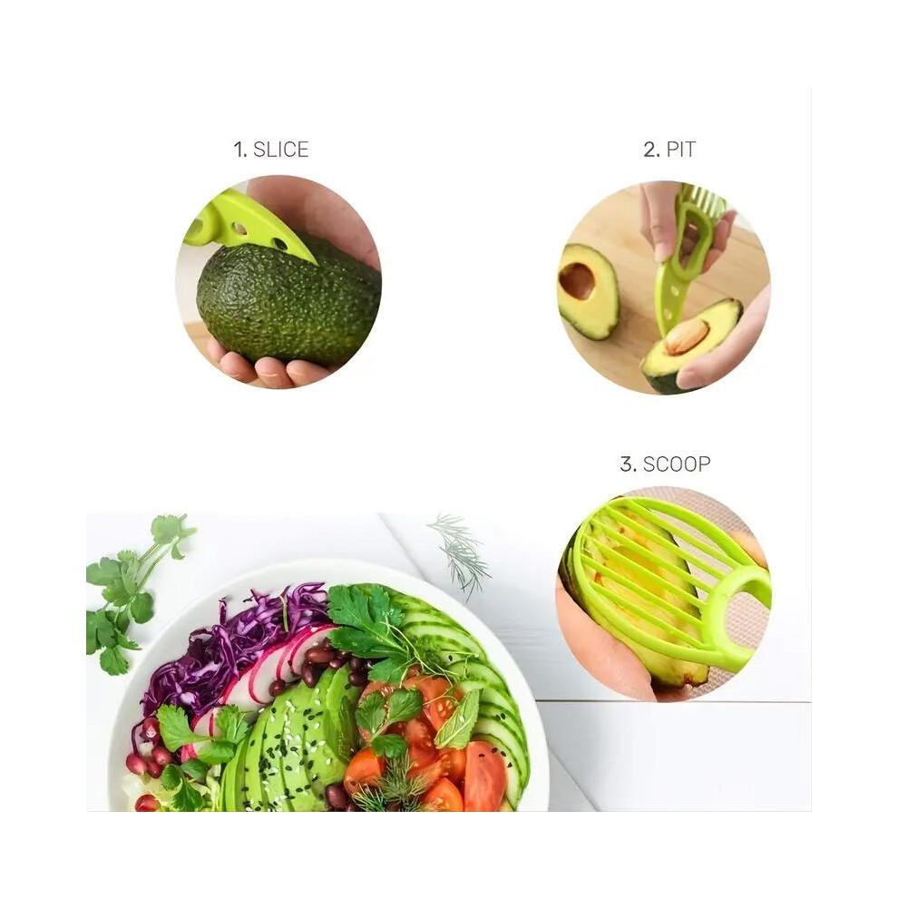1pcs, 3-in-1 Avocado Slicer Shea Corer Butter Fruit Peeler Cutter Pulp Separator Plastic Knife Kitchen Vegetable Tools Home Accessory
