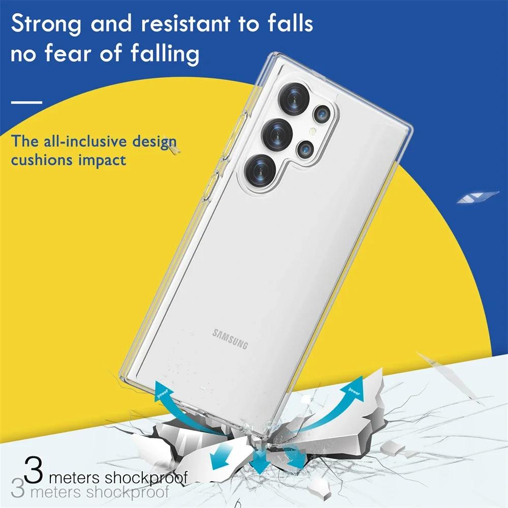 Bling Galaxy Glitter Clear Anti-Drop Case For Samsung S26 S25 Edge S24 S23 S22 S21 FE Ultra Plus Shockproof Protection Cover