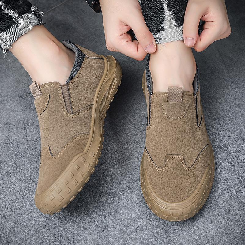 Men's Leather Skateboard Shoes Male Students Sports Walking Casual Sneakers Business Work Travel Footwear