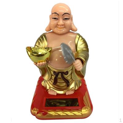 Güneş Enerjili Bobble Oyuncak Figürü Buda, Araba Kontrol Paneli Süsleri-2.36x2.76x3.94inch