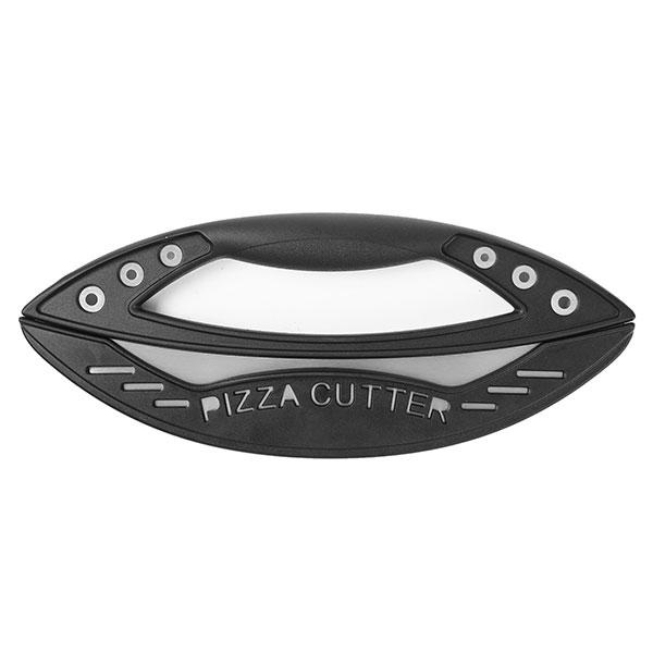 

Нож для пиццы Rocker с нескользящей ручкой и защитным чехлом 12-дюймовый острый нож для пиццы из нержавеющей стали с колесами для кухни чёрный