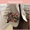 Northeast Big Flower Fashion Trendy Chain 2024 Early Spring New Style Street Style Crossbody Shoulder Bag In Black Green Blue Red