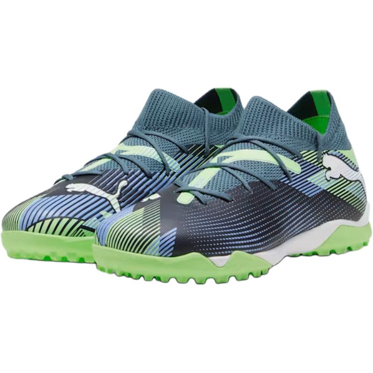 Puma Future 7 Match Comfortable Versatile Low-Top Kids Soccer Shoes Kids Soccer Shoes Gray Green 107948-03