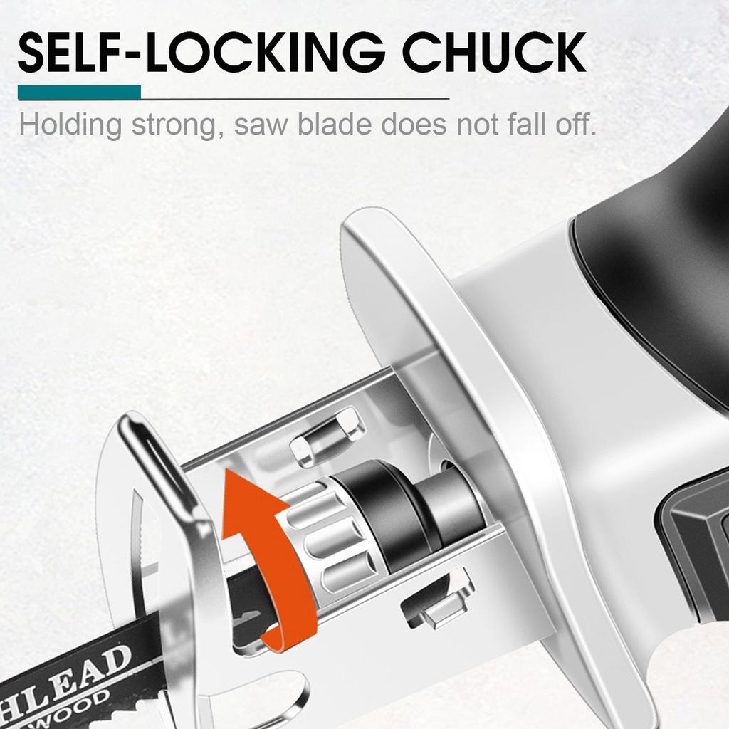 Cordless Electric Reciprocating Saw 128VF Li-ion Battery Saber Saw Variable Speed Metal Wood Cutter Tool for 18V Battery New