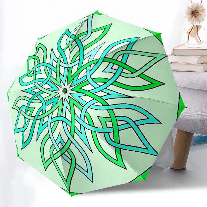 1pc Mandala Automatic Umbrella | Portable Foldable 8-Rib Manual Open, Cute Birthday & Holiday Gift for Outdoor yy260107073