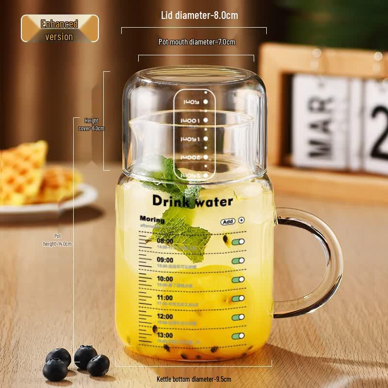 Yuluo 800ml High Borosilicate Glass Water Bottle