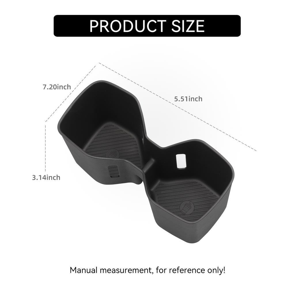 Car Cup Holder for Kia EV9 2025-2026 Cup Tray TPE Tidying Armrest Storage Box Rear Shock-Absorbing Interior Accessories