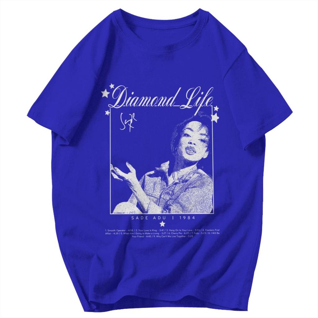 Men T Shirt Diamond Life Folasade Adu Jazz Fans Gifts Pops Y2K Graphic Quality Unisex Clothing T Shirts