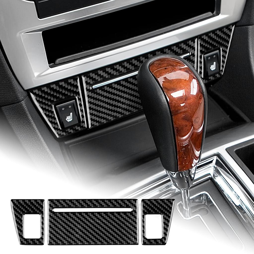 AIRSPEED Carbon Fiber Interior Custom Accessories for Chrysler 300C Generation Ashtray Box Cover Sticker Trim Garnish Stylish Interior Panel for
