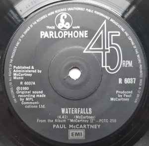 

7inch Record PAUL MCCARTNEY Waterfalls R6037 PARLOPHONE 1980 UK Rock Used