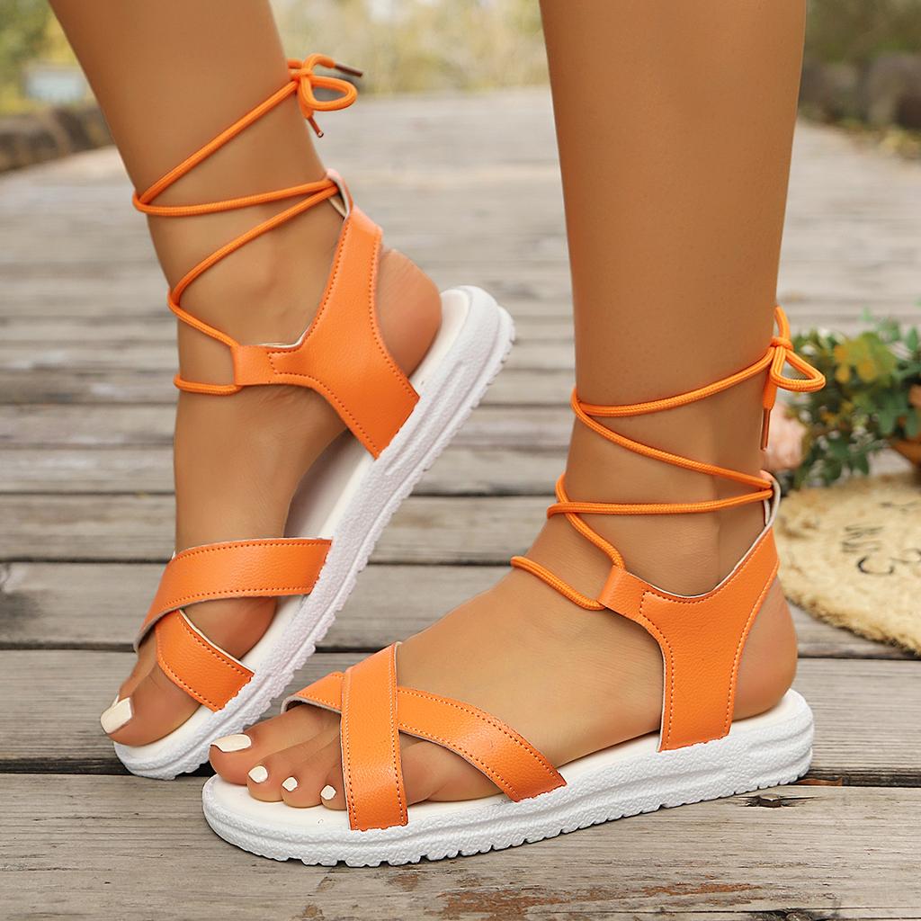 Fashion Women Sandals New Fashion Trend Anti-slip Wear-resistant Shoes for Women Comfortable Soft Soled Cloth Strap Flat Sandals Women
