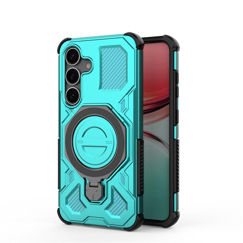 

Magnetic Armor Case For Samsung Galaxy S25 Cases Samsung Galaxy S25 Plus S25 Ultra Cover Magsafe Wireless Charging Phone Cover Galaxy S25+ зелений