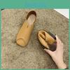 Shoes Womens Square Soft Leather Head Lightweight Wearresistant Antislip Autumn Flat Shoes Soft Sole Easy To Wear Pure Color Versatile Shoes