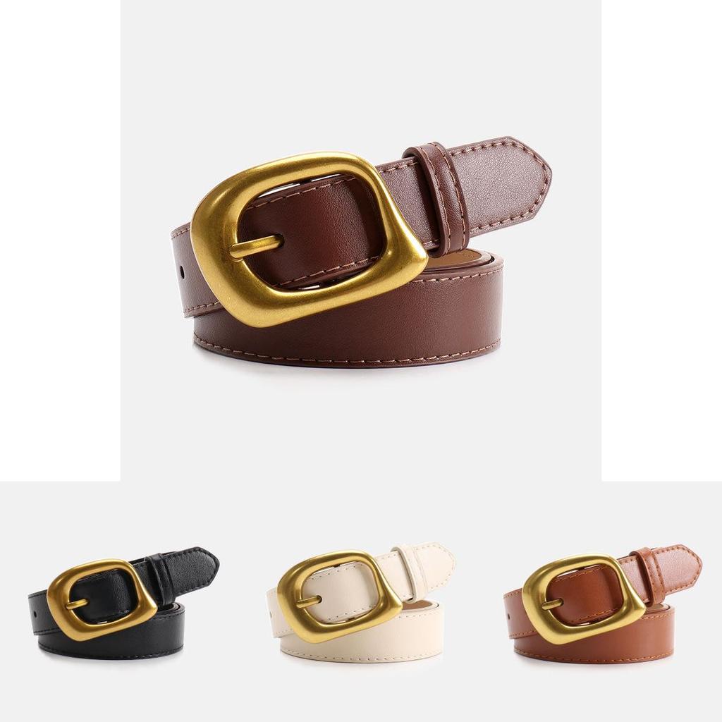 Minimalist Pu Leather Womens Belt For Office Chic Style With Alloy Buckle