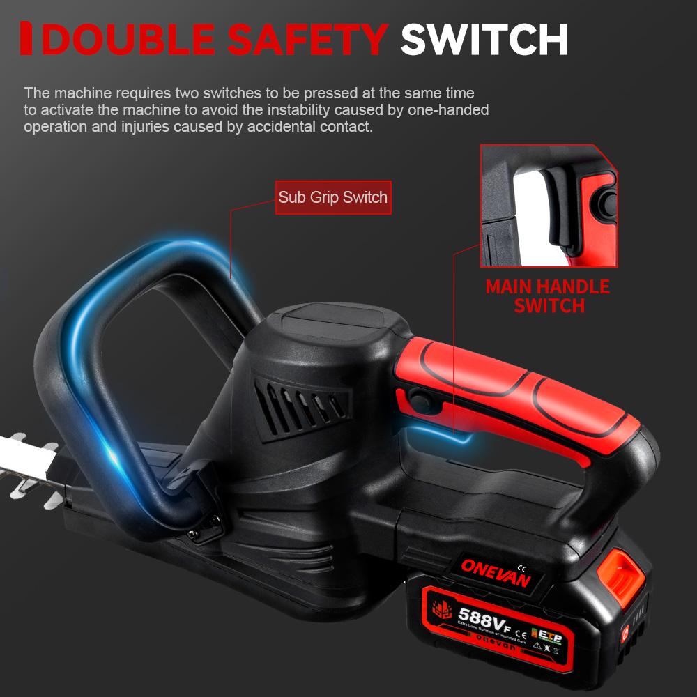 ONEVAN 2000W Bezkartáčové elektrické nůžky na živý plot Akumulátorový vyžínač Prořezávací pila Sekačka na trávu Zahradní nářadí Pro baterii Makita 18V