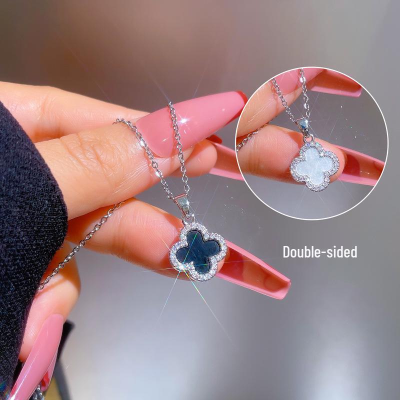 Personalized Titanium Steel Sparkling Necklace for Women – Lively Luck Pendant with Chic Design