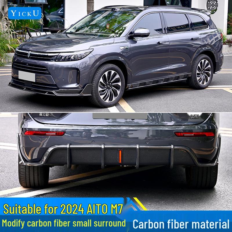Aerodynamic Kit: Carbon Fiber Front Lip, Side Skirts, Rear Diffuser, Wing & Lights for AITO Huawei Wenjie M7