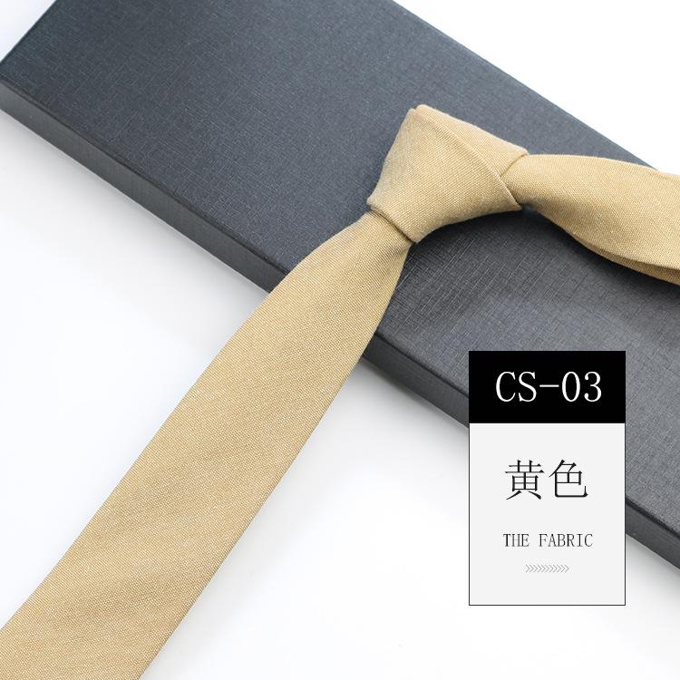 Men'S Tie Narrow 6Cm Hand-Made Cotton Casual Professional Shirt Literary And Simple Women'S College Pure Black Tie
