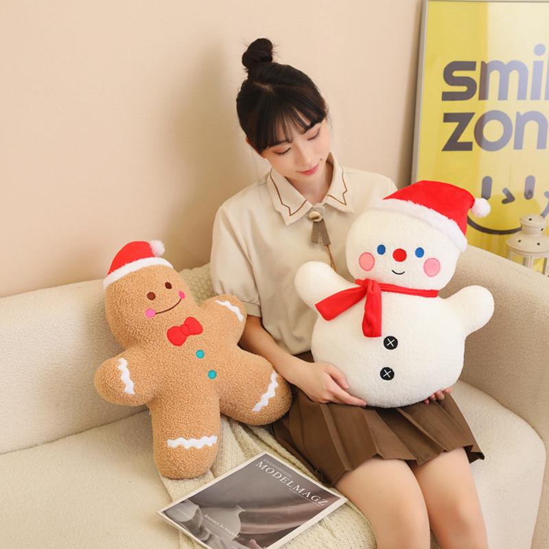 Christmas Tree Snowman Gingerbread Man Plush Toy Cute Cartoon Kid Gift Holiday