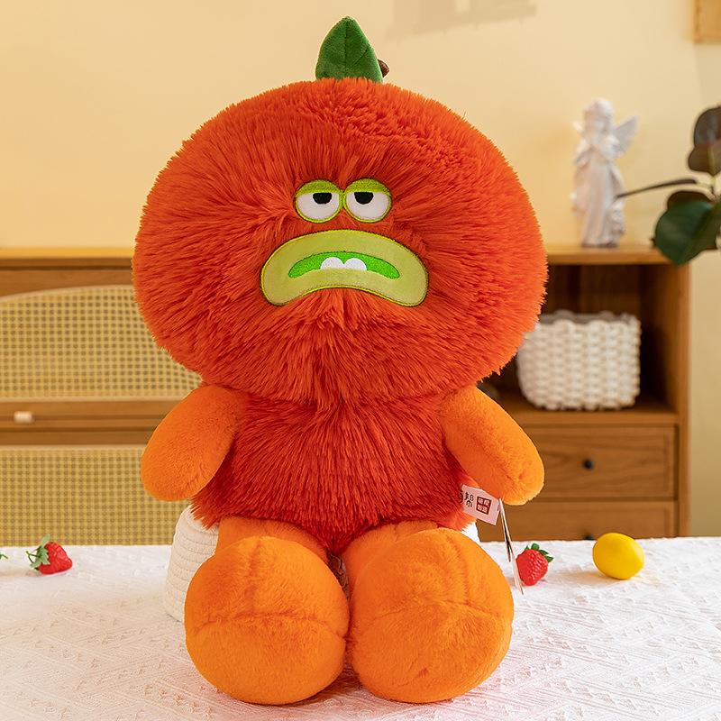 Fruit and Vegetable Monster Series Plush Toys, Long Haired Eggplant Home Pillows, Children's Birthday Gifts, Bay Window Decorations