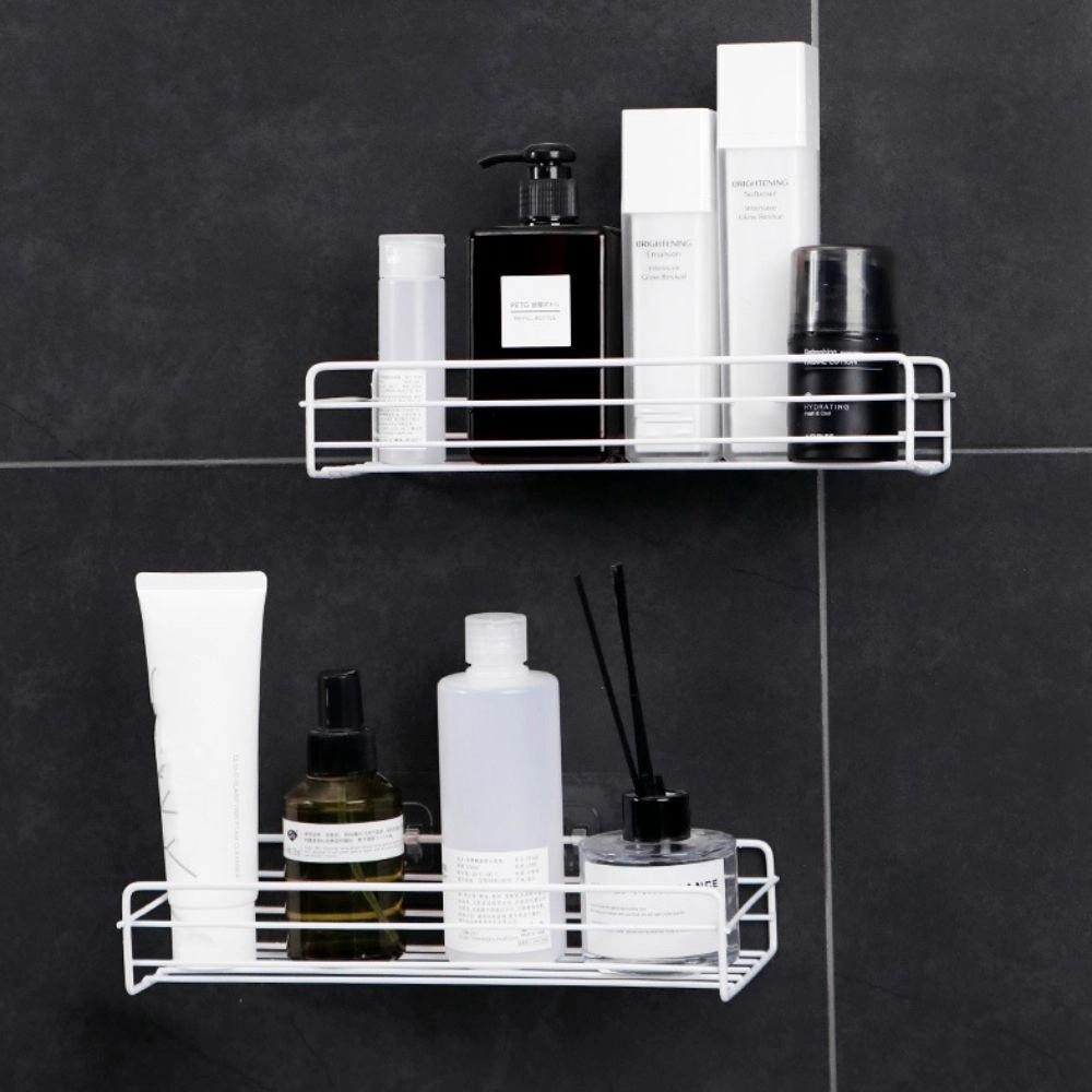 No Drill Bathroom Storage Rack Iron Corner Shower Shelf Durable Shower Organizer  Bathroom
