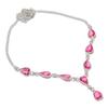 Naturlig Rosa Rubellit Ädelsten 925 Sterling Silver Smycke Halsband 18" ASN-5924