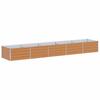 Raised Garden Bed Light Brown 400 X 80 X 45 Cm Galvanized Steel