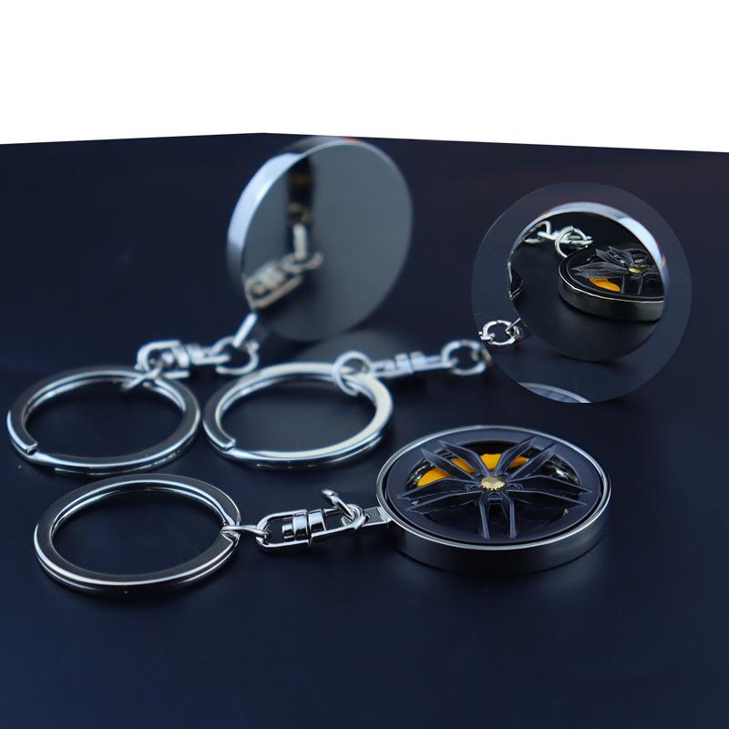 Tire Hub Keychain Mini Fidget Roller Spinner EDC Metal Relieve Stress Reducing Toys Spinning Top Tip Gyroscope Antistresse Kids