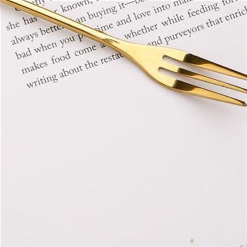 100Pcs Stainless Steel Flatware Fruit Fork Dinnerware Appetizer Snack Dessert Fork Kitchen Tableware Leaf Shape