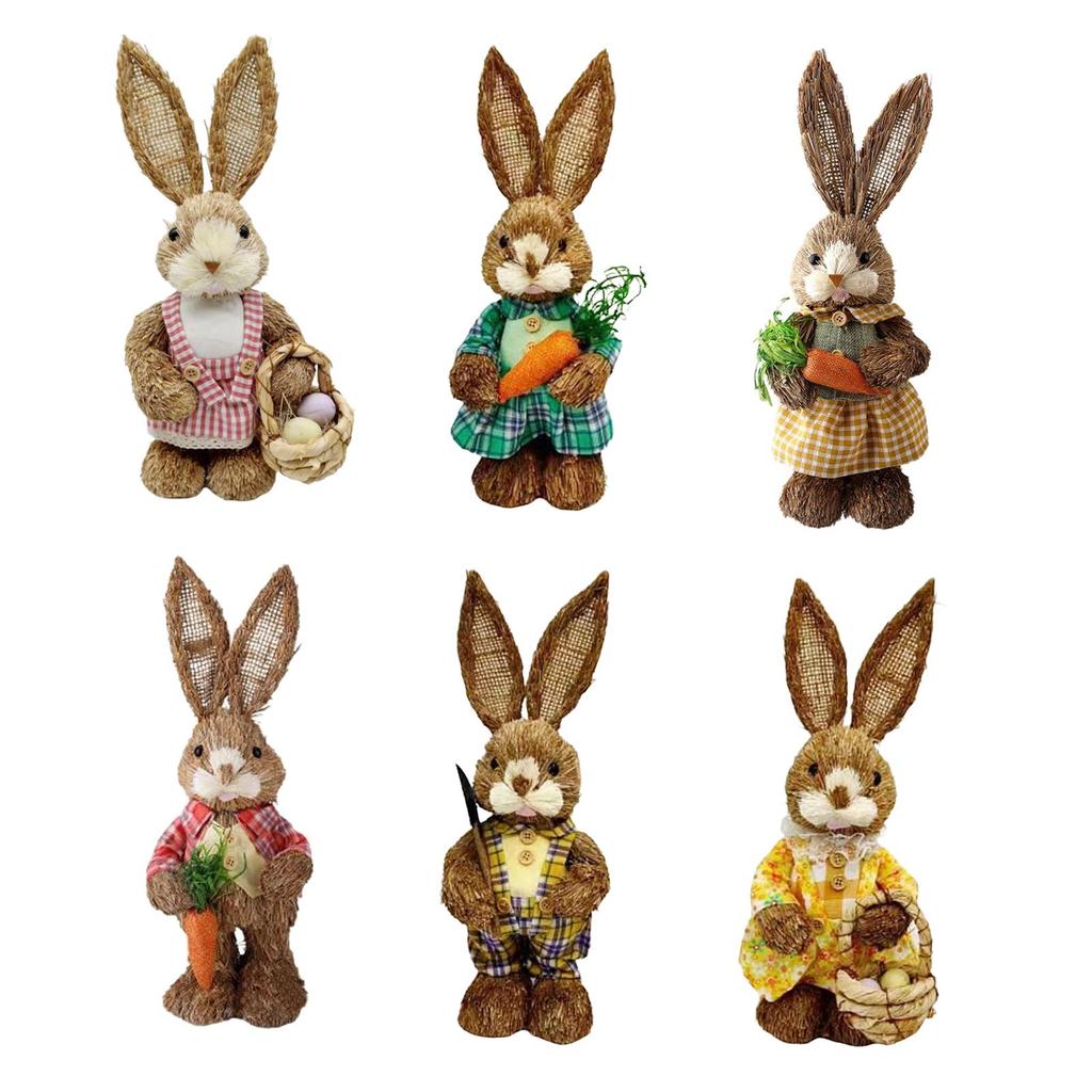 Ostern Frühling Künstliche Strohborsten Hase Kaninchen Gartenparty Ornamente Dekoration